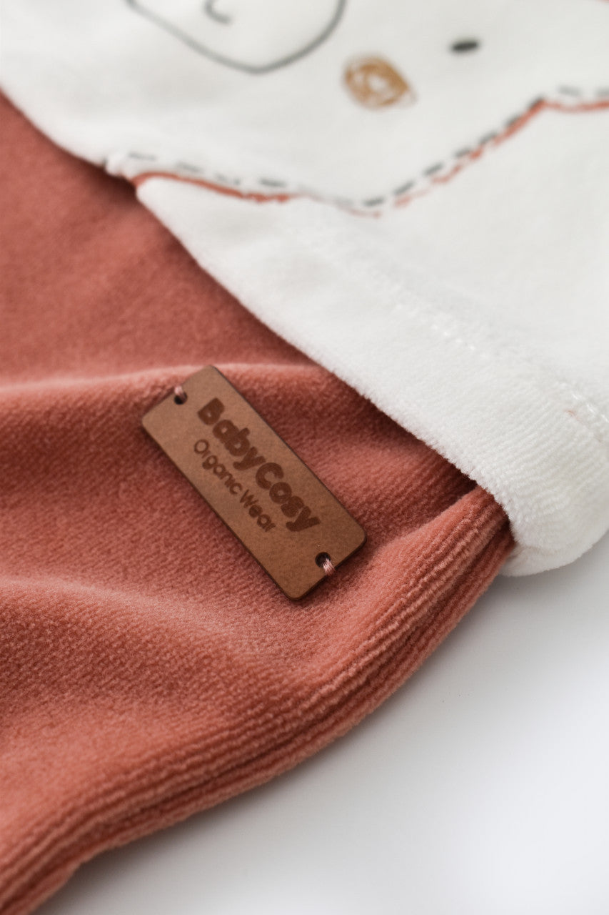 Salopeta Ursulet cu maneca lunga si botosei din 80%bumbac organic si 20% poliester - , BabyCosy